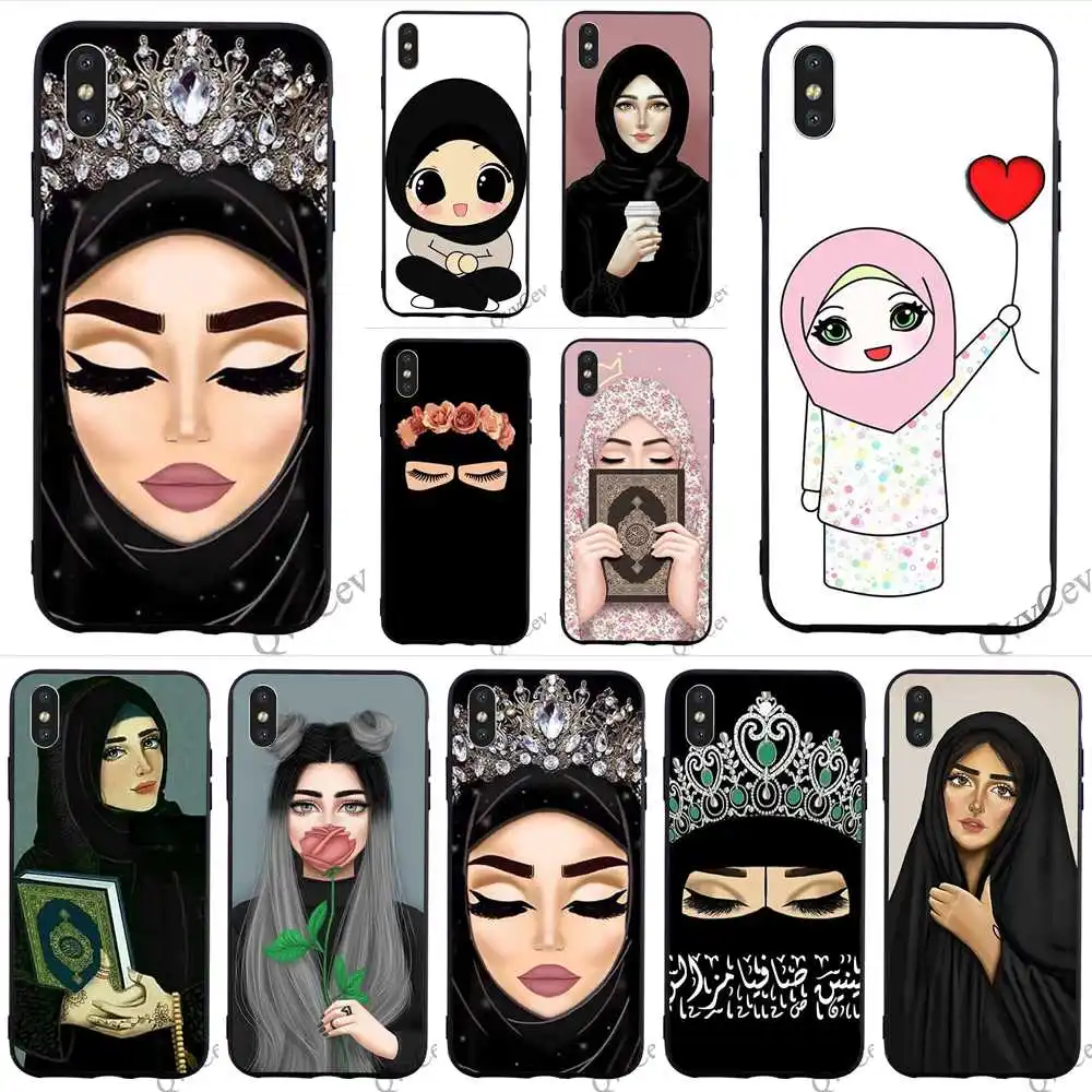

Colorful Muslim Islamic Woman In Hijab Phone Cover for iPhone 6 Plus Case 7 XR X 8 5 6S 5S SE Xs Max Cases Skin