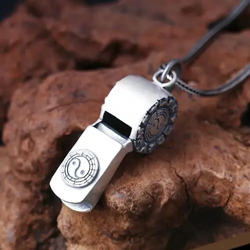 Aliexpress Buy Handmade 990 Silver Fengshui Bagua Symbol Whistle 