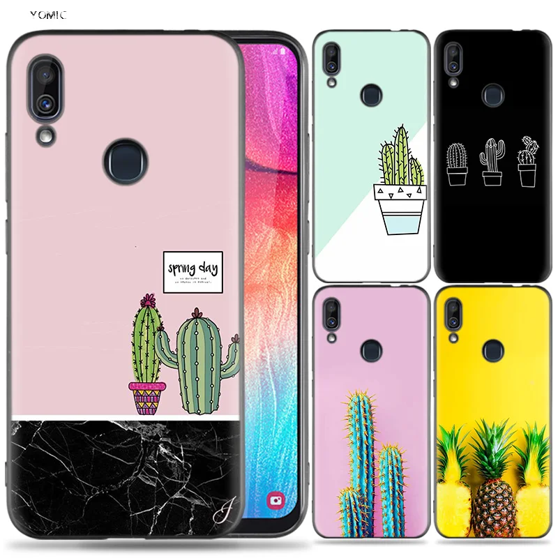 

Silicone Case for Samsung Galaxy A30 A50 A10 A20 A70 A40 M10 M20 M30 A6 A8 J4 J6 J8 Plus A7 A9 2018 Pineapple Flamingos Cactus