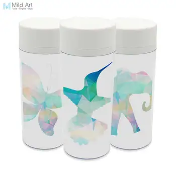 

With Lid Wide Mouth 300ml Kids Water Bottle Minimalist Abstract Animals Bird Personalized BPA Free Plastic Insulated Drinkware