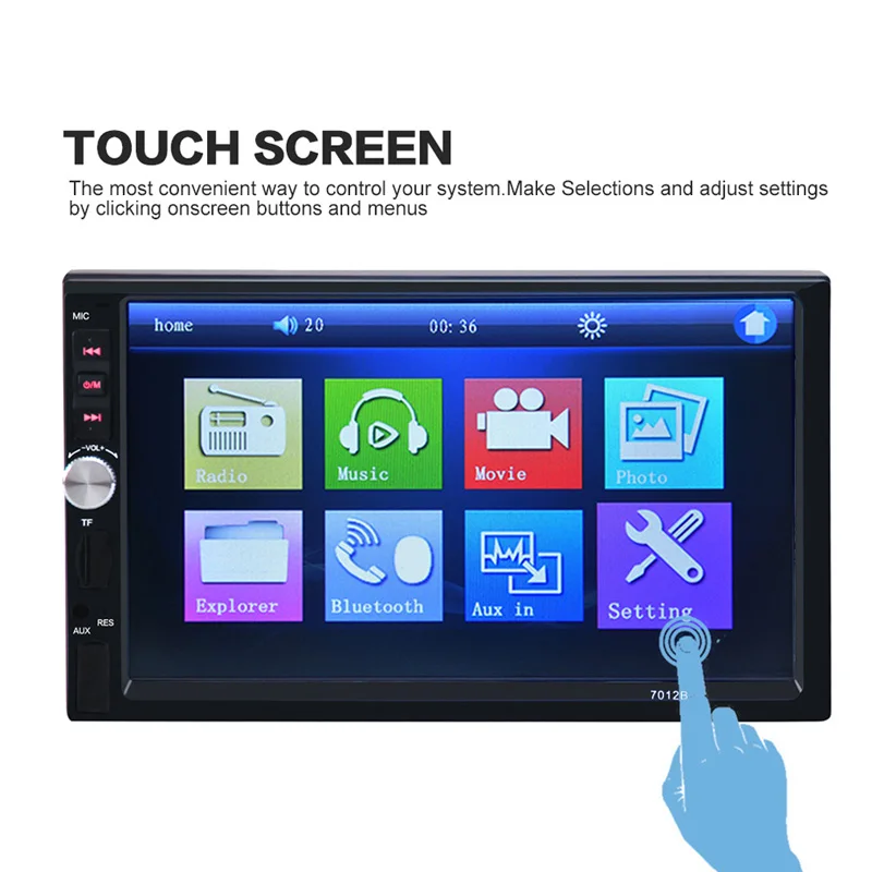 

7 inch Bluetooth Car MP4 MP5 Player 12V HD Touch Screen Support Rear View Camera Handsfree TFT Car Audio Video FM USB SF AUX IN