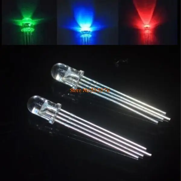 

10pcs/Lot 5mm 4 Pin RGB LED Tri-color RGB Diffused LED Highlight Full-Color Water Clear Common Anode Wholesale Drop