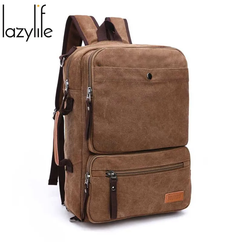 

LAZYLIFE Laptop Backpack Canvas Computer Backpacks school backpack Bag for teenage