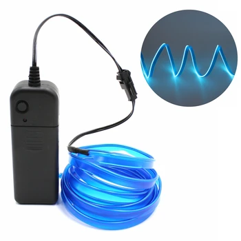 EL Wire 6mm Naaien Rand Flexibele Neon Lamp Touw Buis kabel LED Strip Glow String Licht Voor Auto Decoratie Auto Styling