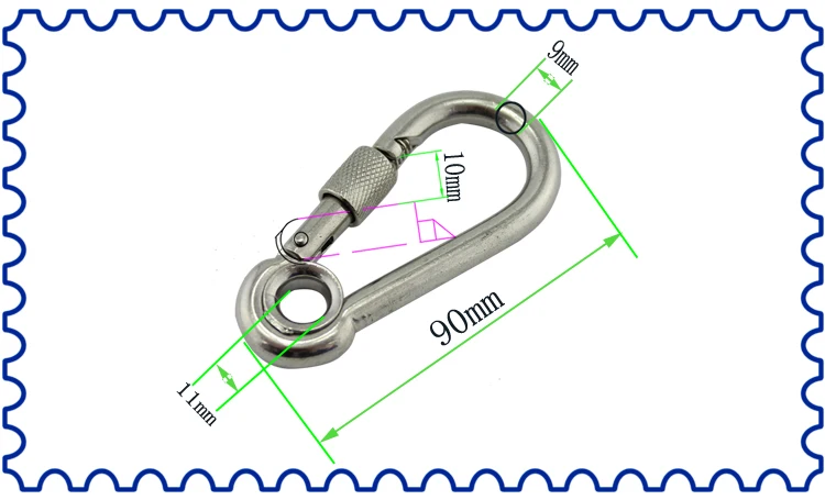 Нержавеющая Гайка Болт ушко крючок-карабин SUS304 DIN5299C Стопорная гайка пружинная защёлка, крючки, станок и 9*90 мм 10*100 мм 11*120 мм 13*160 мм
