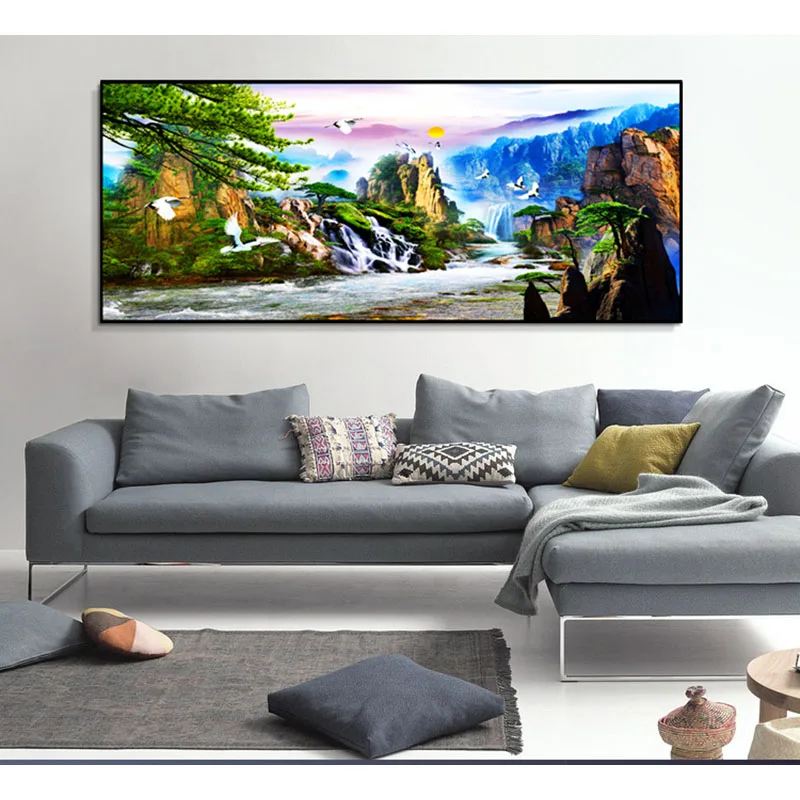 2019-5D-DIY-Full-Diamond-Painting-Water-And-Wealth-Diy-Diamond-Embroidery-Cross-Stitch-Needlework-Mosaic (2)
