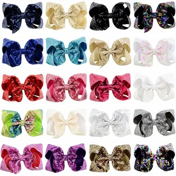 

20pcs/lot 6''Baby Girls paillette bubble hairpins boutique children Bow hair Princess Bow Sequin Bling Hair Clip Accessories A71