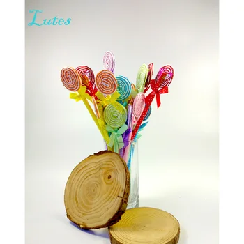 

36pcs/lot Soft color cute Lollipop pens office/study Cartoon ballpoint pen Fashion Kids Gifts Party favors Xmas/New year