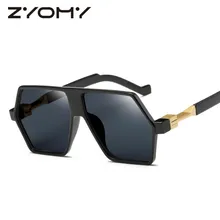 Модные многоугольные уникальные большие Светоотражающие Плоские линзы в винтажном стиле Oculos de sol дизайнерские очки ретро женские солнцезащитные очки негабаритные