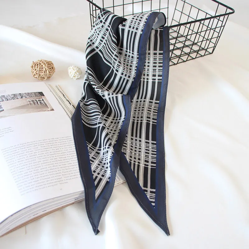 9 видов конструкций мода шарф с леопардовым принтом для Дамская бандана мода шелк-как носовой платок Женская сумка шарф 2018 (Размер: 35*120 см)