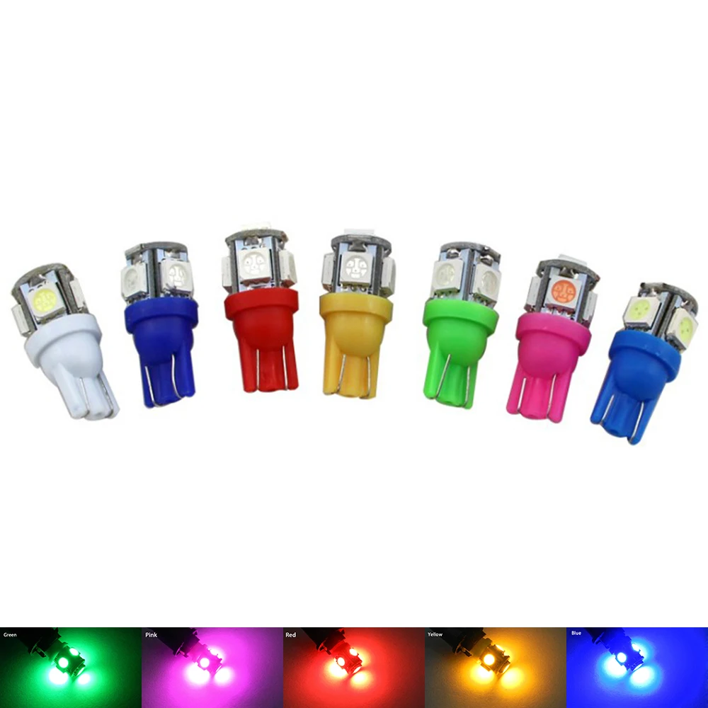 12V W5W T10 5 SMD 5050 светодиодный Авто Клиренс клиновидный купол багажник приборной