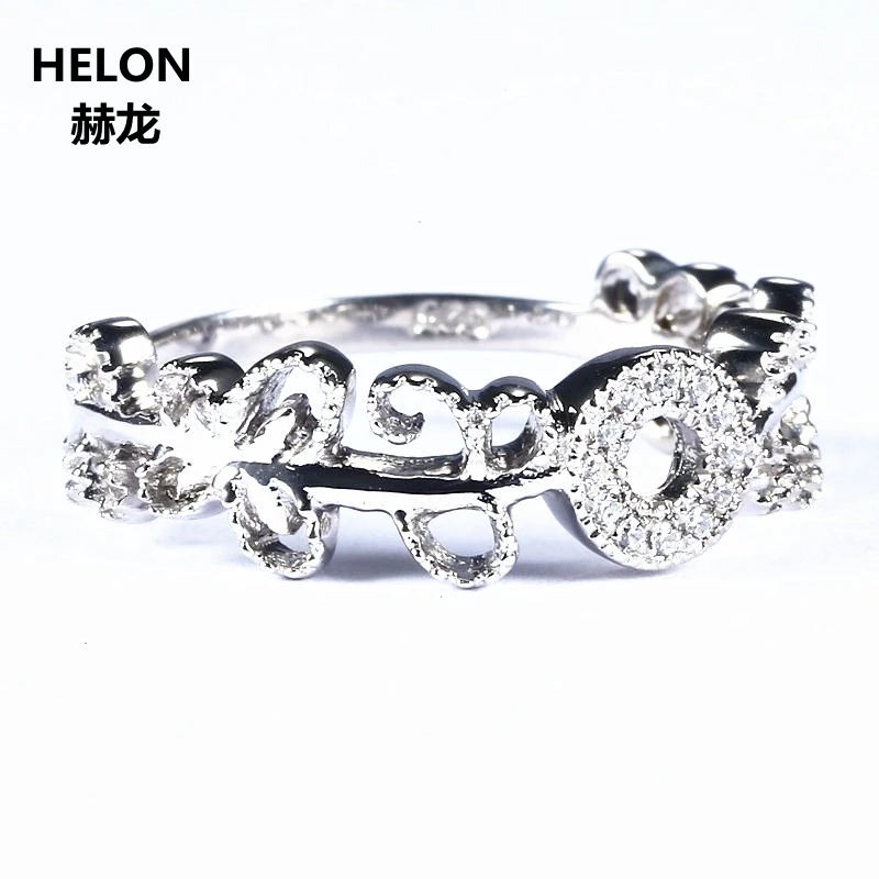 

Sterling Silver 925 White Gold Color Women Engagement Wedding Ring Cubic Zirconia CZ Butterfly Millgrain Filligree Art Deco