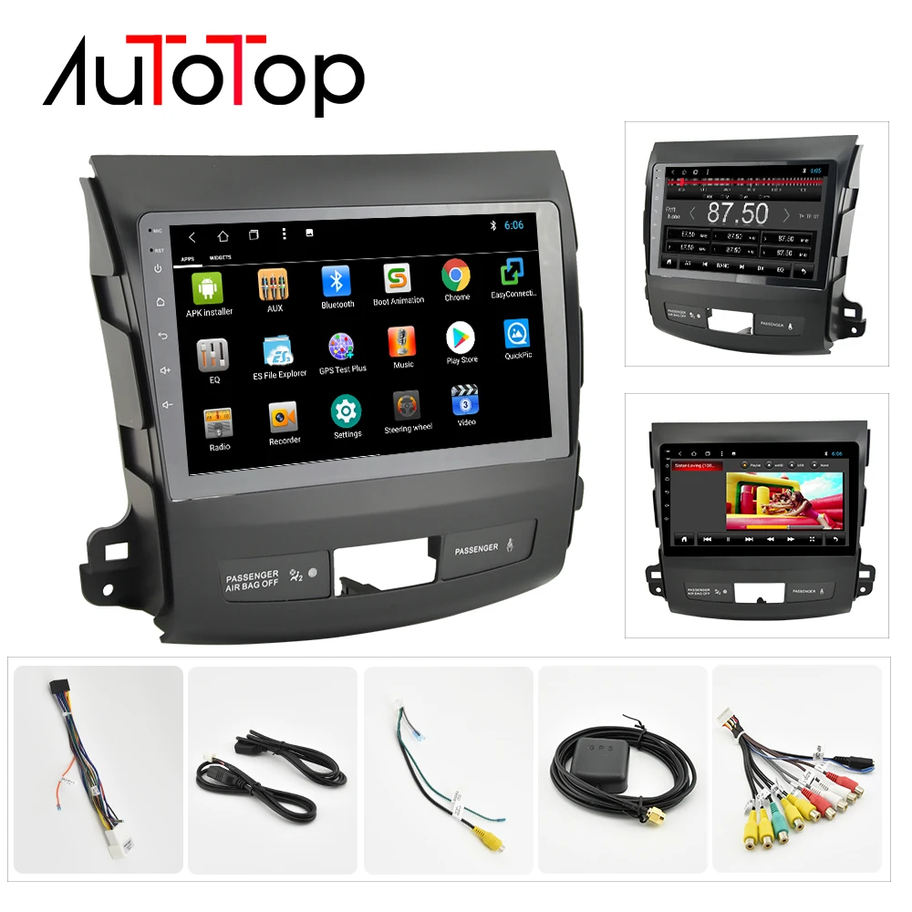 Автотоп " Android 8,1 автомобильный DVD Радио gps навигация Мультимедиа для Mitsubishi Outlander 2006-2012 peugeot 4007 Citroen C-Crosser