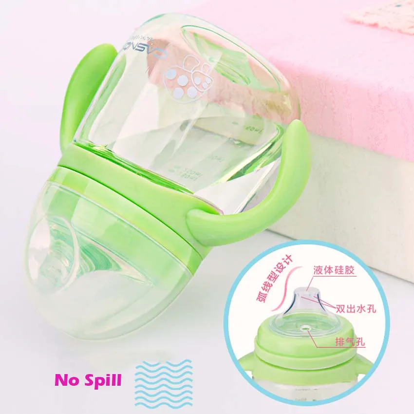 280ml Baby Delicate Sippy Cup with handle Soft Spout Infant Kids Learning Drinking Water Milk Fruit Juice Cup Kids Training Cups