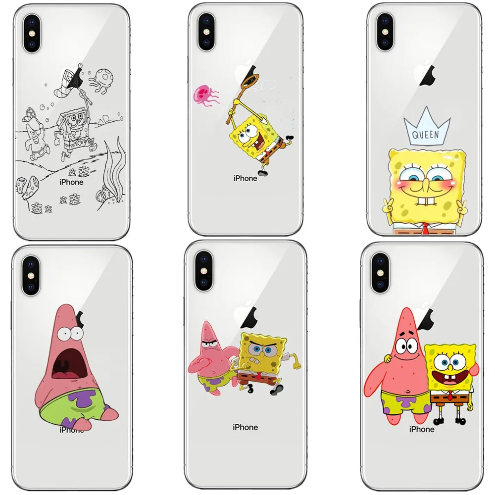 

Best Friend Patrick Queen Spongebob Stars Transparent Soft Silicone TPU Case Cover For iPhone X 8 8Plus 7 7Plus 6 6SPlus 5 5S SE