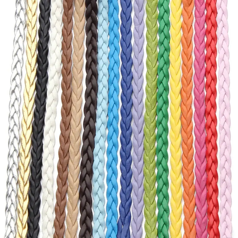 

10m/lots 5mm Flat PU Leather Braided Hemp Cord For Lace Jewelry Making Necklace Bracelet Diy Accessories & Crafts Scrapbooking