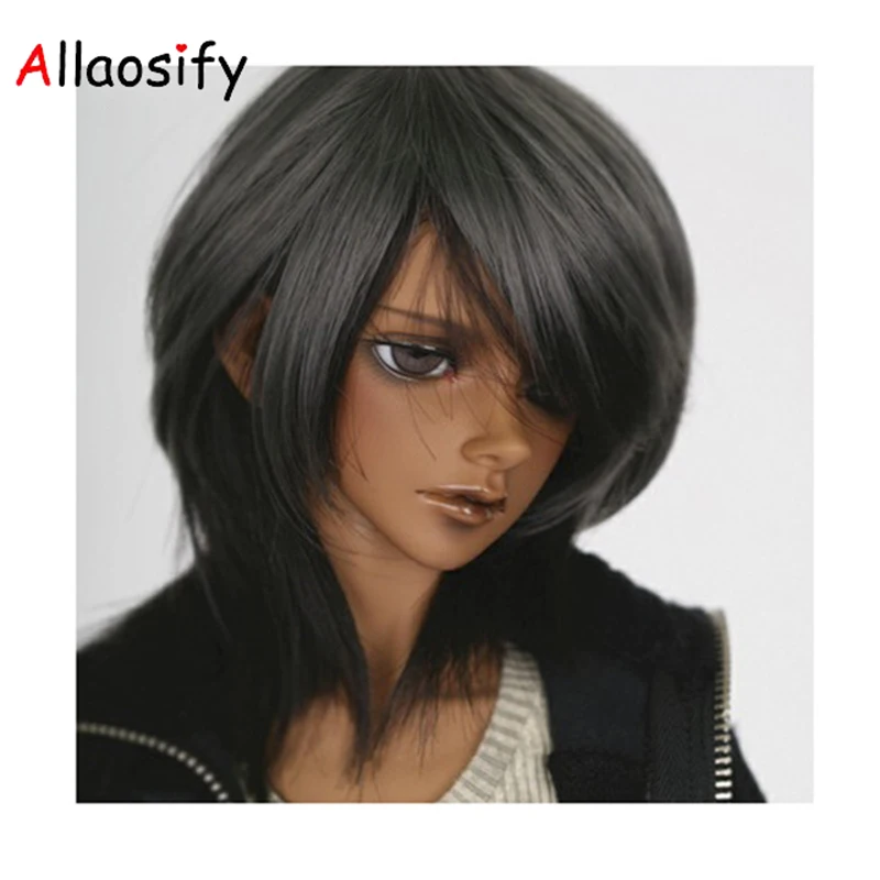 Allaosify аксессуары для кукол 1/3 1/4 Bjd парик кукла волосы различные цвета короткий Мальчик Мужской bjd парик куклы волосы высокая температура провода парик