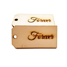 10pcs 80x40mm Forever Wood Favor Gift Bag Favor Tags Wedding Craft Decoration Card with Strings Custom