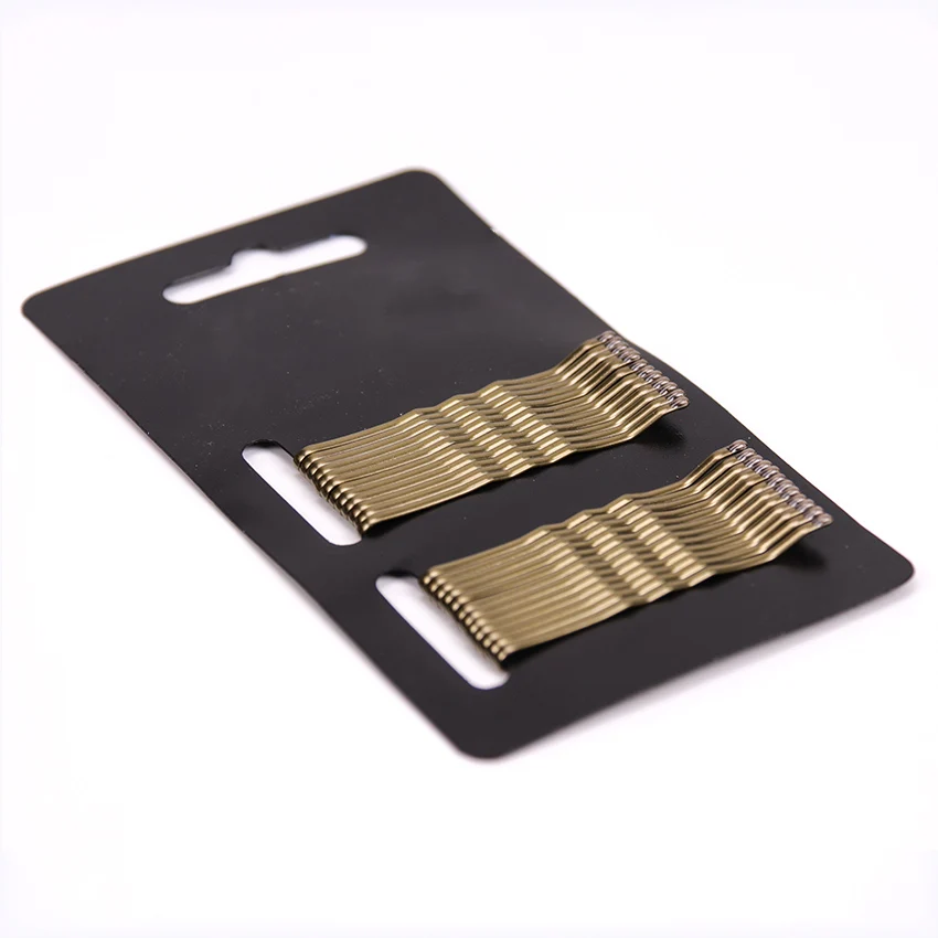 24PCS Black Gold Pins Hair Pins No Hurt for Hair Classic Simplicity Wave Hair Clips Hair Accessories DIY Tool