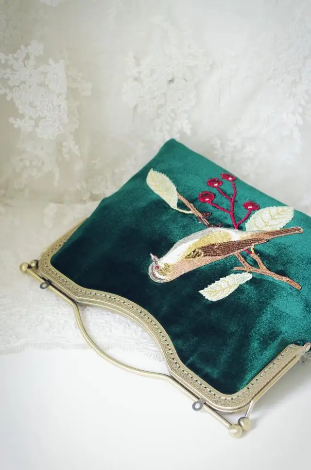 LilyHood бархатная женская сумка с вышивкой, трендовая винтажная Ретро Модная элегантная тканевая сумка через плечо с птицами из Китая