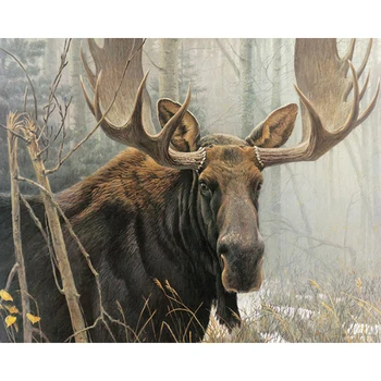 

Full Square 5D DIY Diamond Painting Forest Elk Crystal Embroidery Cross Stitch Needlework Mosaic Painting Decor Gift KBL