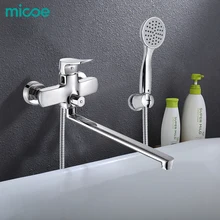 Micoe Bathroom Shower Bathtub Faucet Faucet Set Mixer Wall Mounted Waterfall Bathtub Faucet with Handheld Shower Head H-HC605 new arrival luxury antique copper shower faucet set ceramic decoration wall mounted bathroom bathtub faucet handheld shower