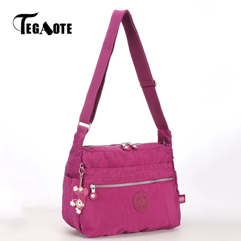 

TEGAOTE 2017 New Girls Messenger Bags Nylon Handbags Women Solid Crossbody Shoulder Bags Bolsas Sac A Main