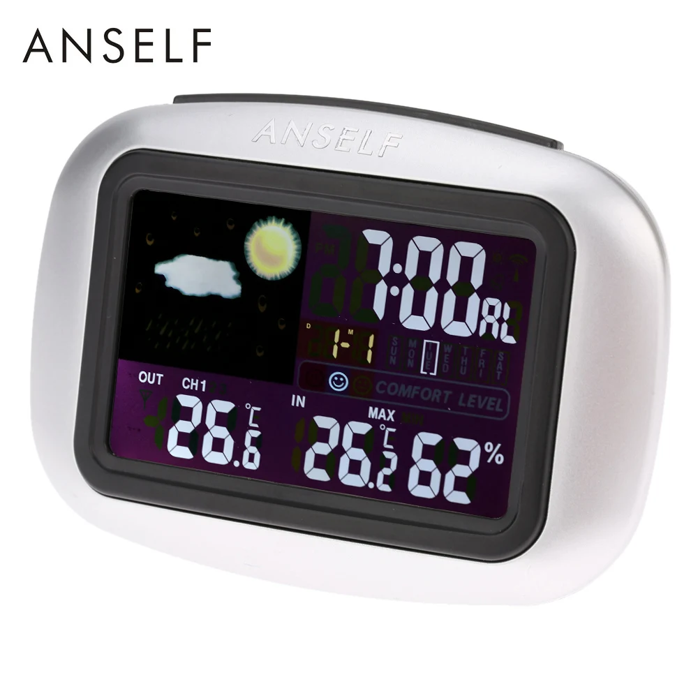 

LCD Display Thermometer Thermostat Outdoor Indoor Thermometer Hygrometer Wireless Weather Station Clock Temperature Humidity