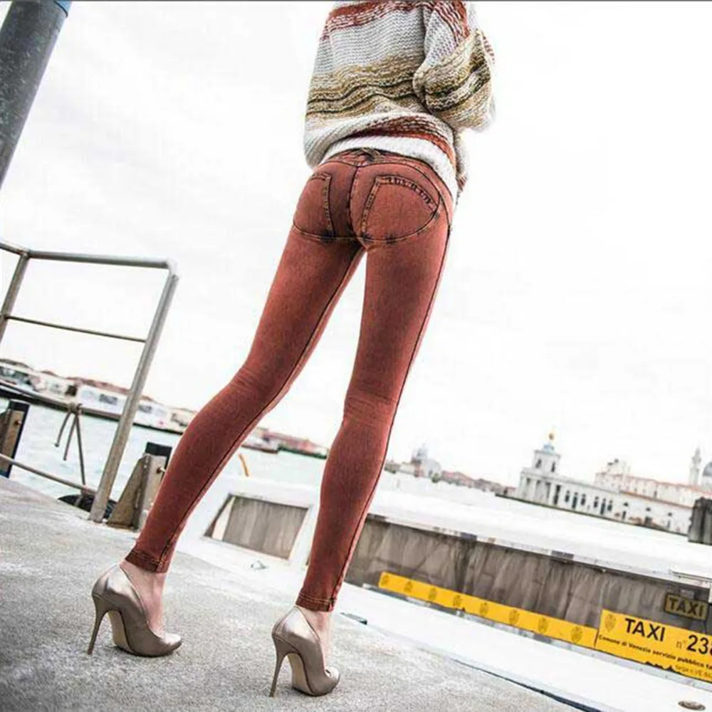 

S-XL Women Pants Trousers Full Hip Skinny Elastic Waist Stretch Jeans New Fashion Sexy Female Jeans Pencil Pants 5 colors