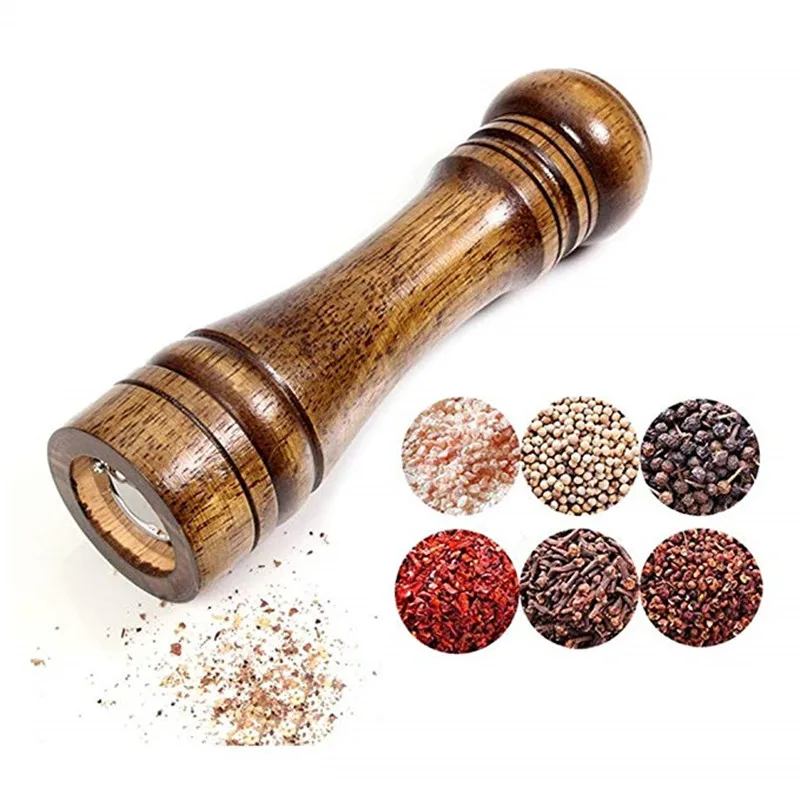 

Salt and Pepper Mill, Solid Wood Pepper Mill with Strong Adjustable Ceramic Grinder 5" 8" 10" - Kitchen Tools by ANDES