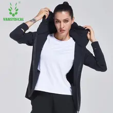 Осенне-зимняя куртка с капюшоном для бега женские футболки для йоги на молнии с длинным рукавом хлопковые спортивные куртки Фитнес Женская Толстовка Спортивная одежда