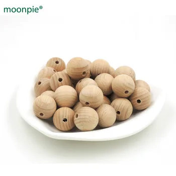 

wholesale beads Smooth teether beading DIY Natural 20mm round bead ,50pcs good quality from Germany beech wood EA36