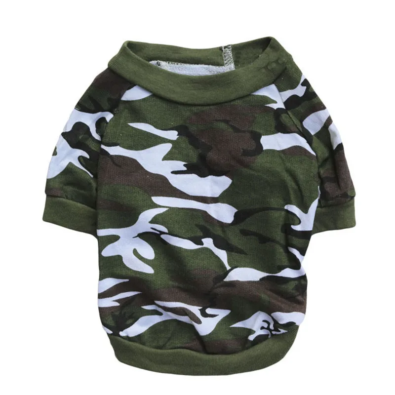 100% Cotton Camouflage Cute Pet Clothes for Small Dog Casual Popular Pug Labrador Sweater Winter Fashion Funny T-shirt | Дом и сад