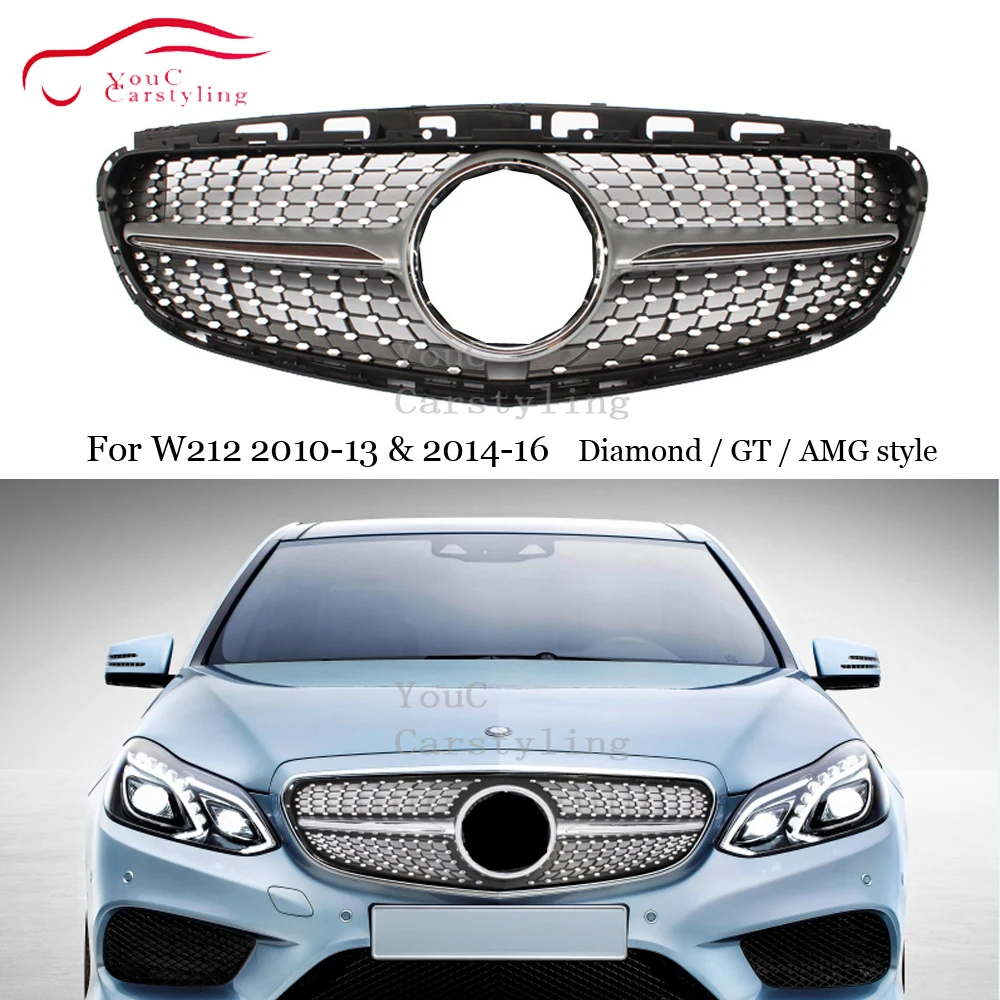 W212 Решетка переднего бампера сетка для Mercedes E class GT/Diamond/AMG Style 2010 2016 E200 E250 E300 E350
