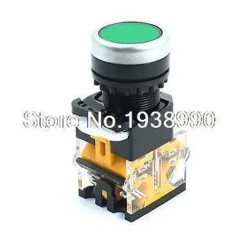 

DPST 4 Screw Terminals Green Round Button Momentary Electric Pushbutton Switch