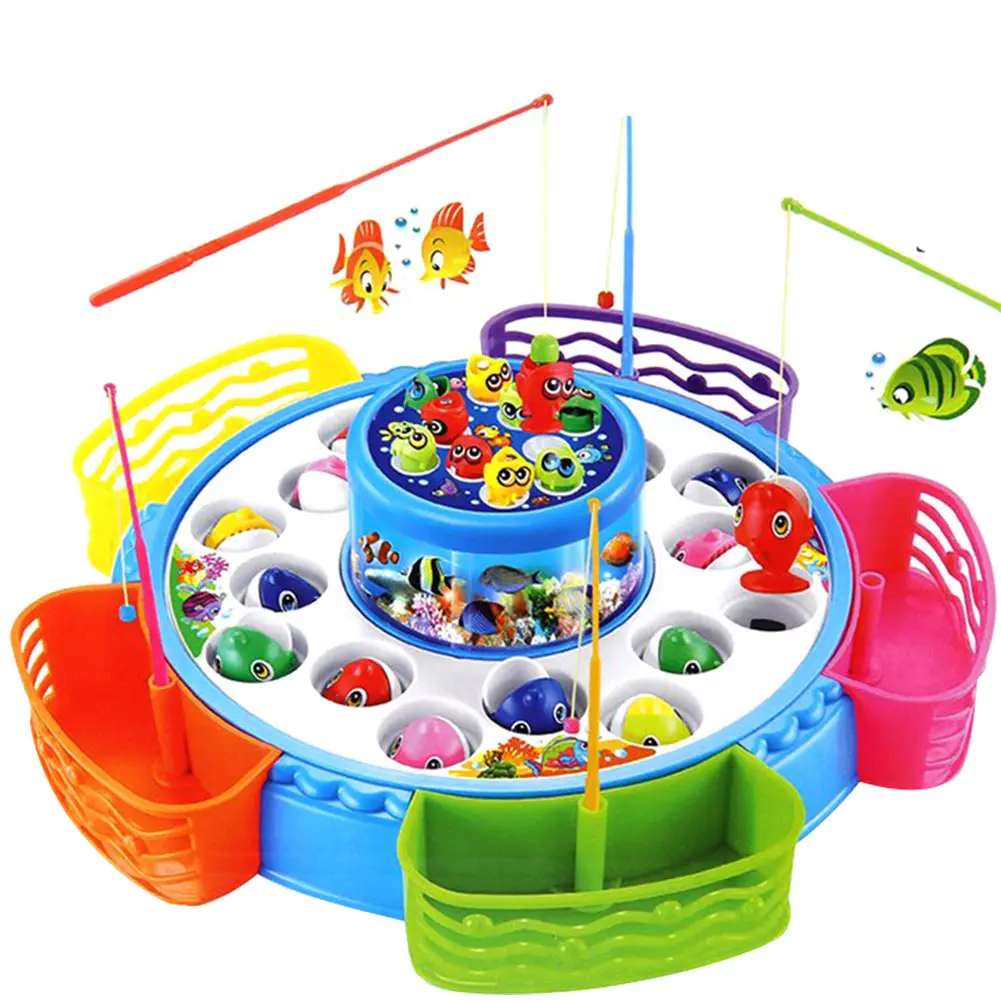Детская настольная игрушка для рыбалки, электрическая Магнитная развивающая вращающаяся игрушка AN88 - Цвет: H