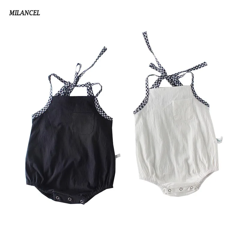 

MILANCEL 2019 Summer Baby Clothes Summer New Infant Boys Clothes Solid Baby Bodysuits Sleeveless Boys Bodysuit