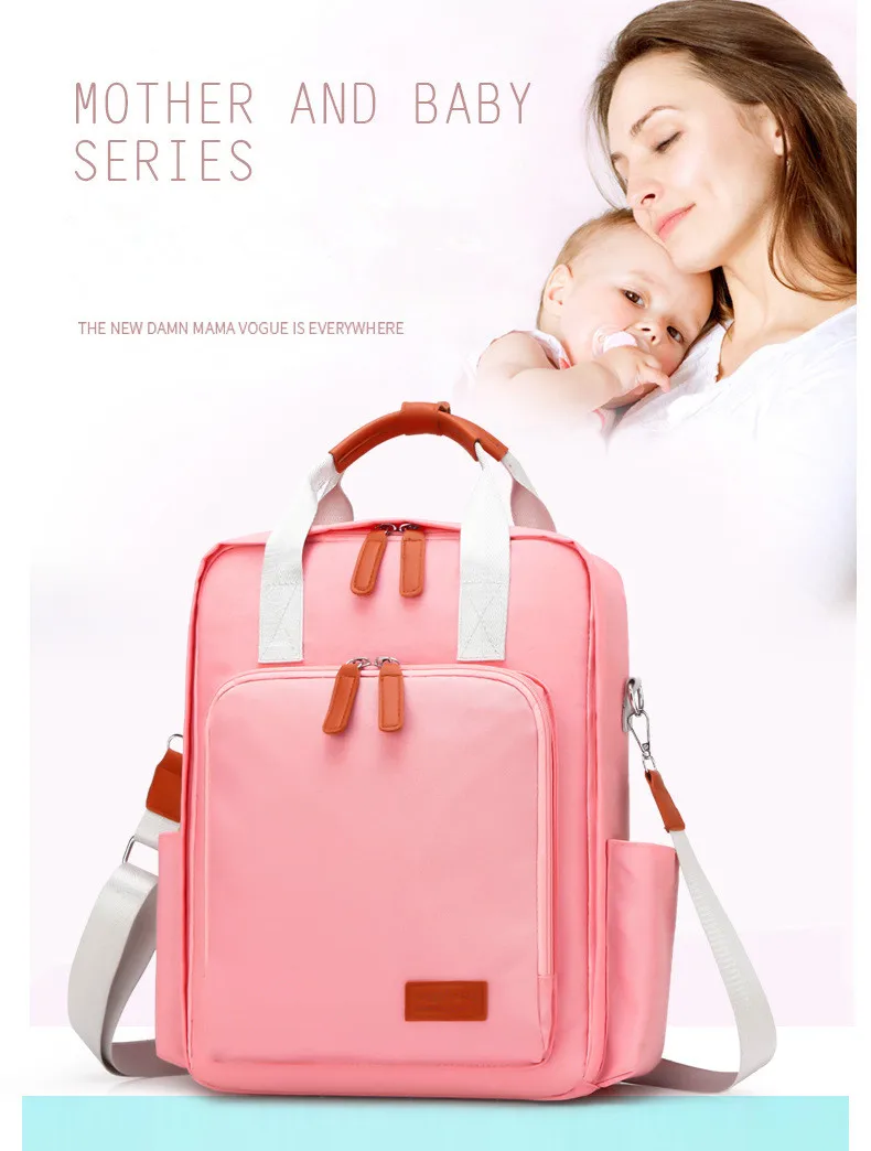 Модная сумка для подгузников для мам и мам, водонепроницаемая Большая вместительная сумка для малышей, рюкзак для путешествий, сумка для мам, бизнес сумка для кормления, для ухода за ребенком