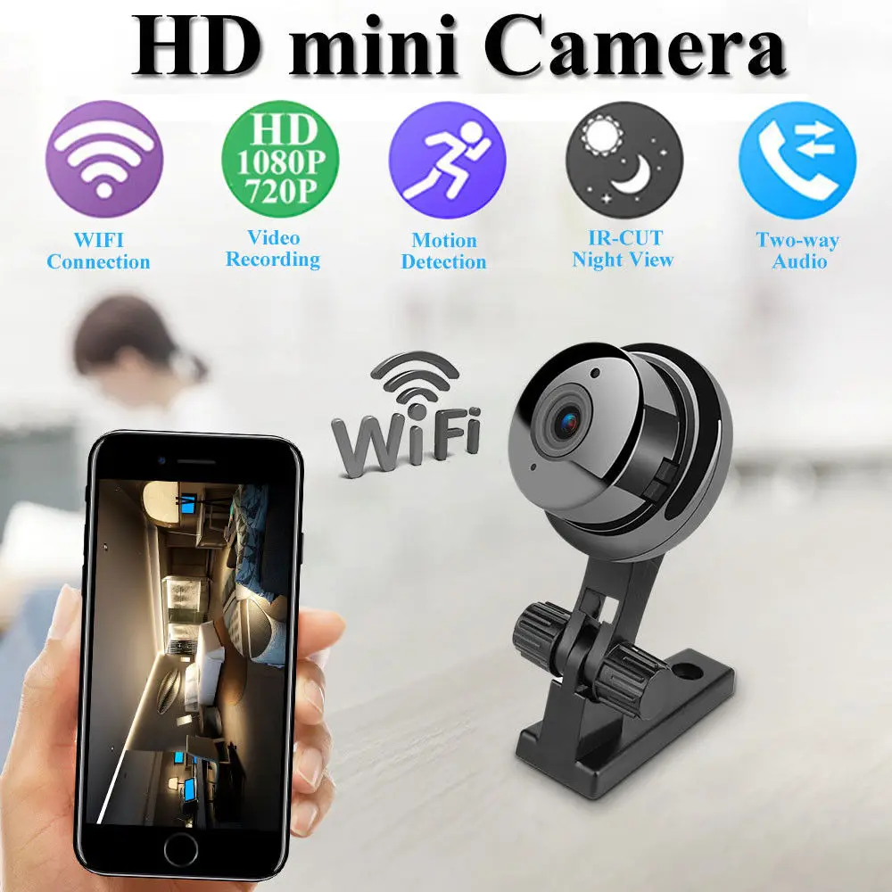

HYUCHON Wireless Mini WiFi IP Camcorder HD 720P Smart Home Security Camera Night Vision Wireless Network Surveillance camera