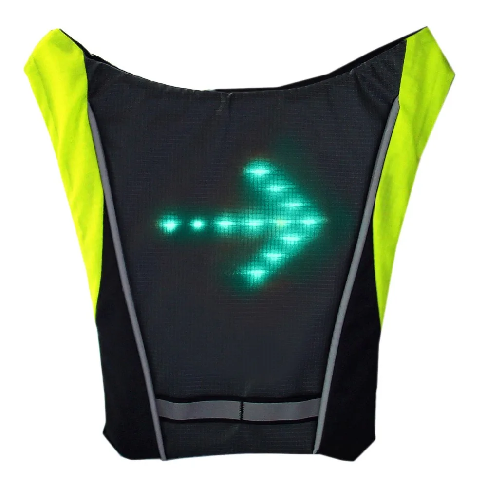 

LED Wireless Safety Turn Signal Light Vest For Bicycle Riding Night Warning Guiding Light Vest Clothings