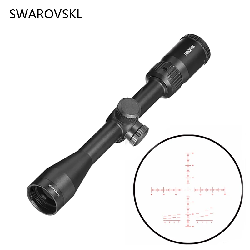 Тактический SWAROVSKl 3-12X40 ИК оптический прицел с красной подсветкой Стекло гравированное сетка охотничья тропа стрельба прицел