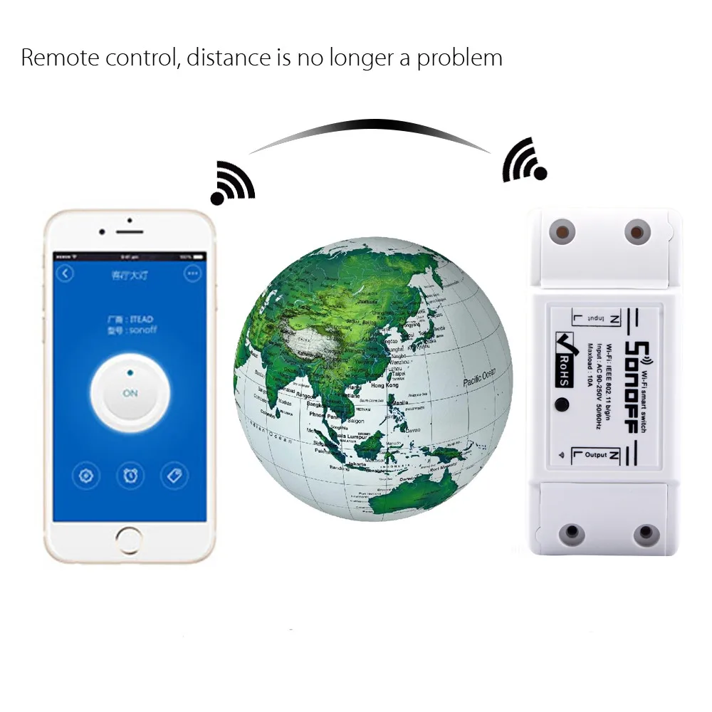 Беспроводной переключатель Sonoff dc220v с Wi Fi интеллектуальная Автоматизация дома