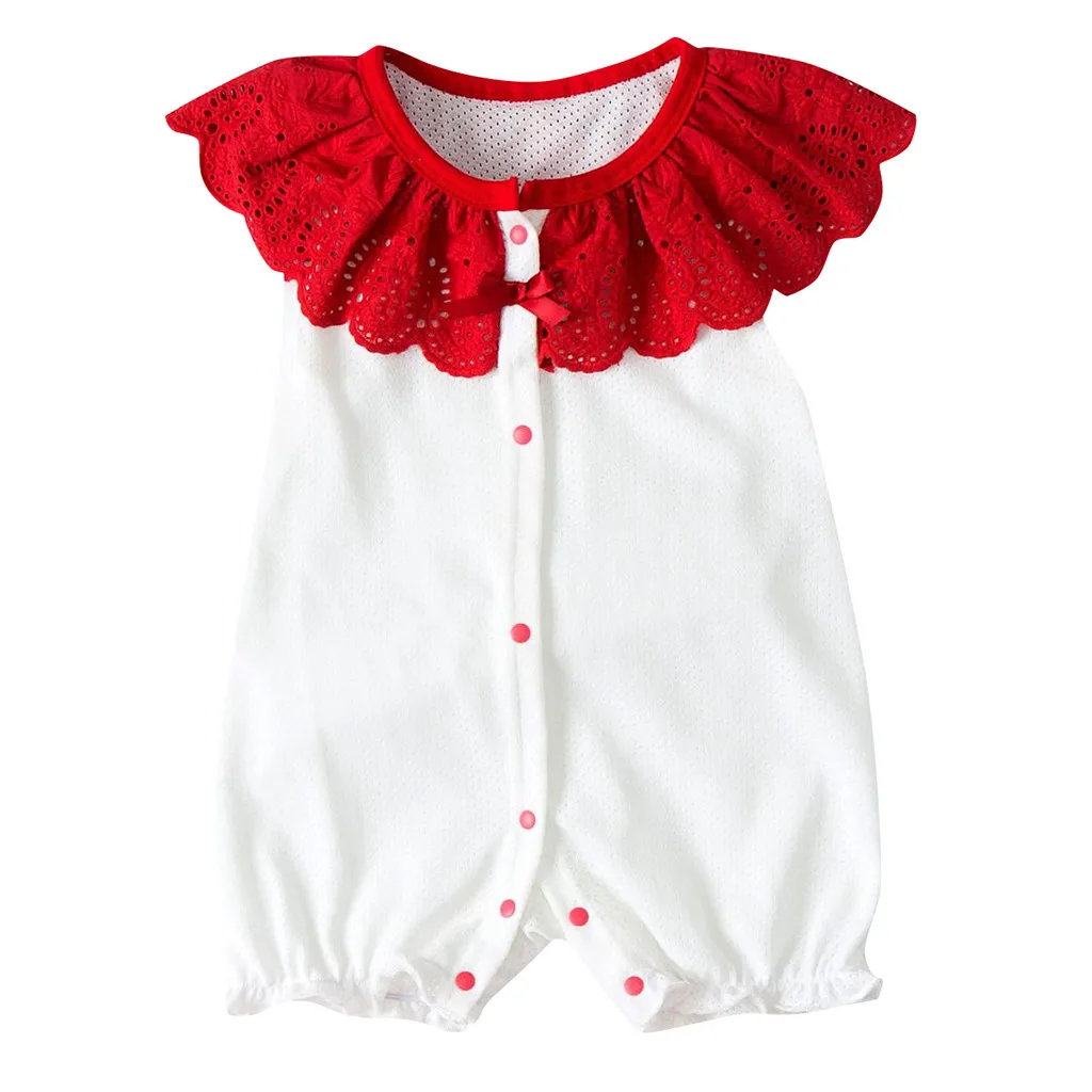 

Summer New Fashion Newborn Infant Baby Girl Jumpsuit Daily Lace Straps Ruffle Romper Outfits Wholesale Free Ship Z4