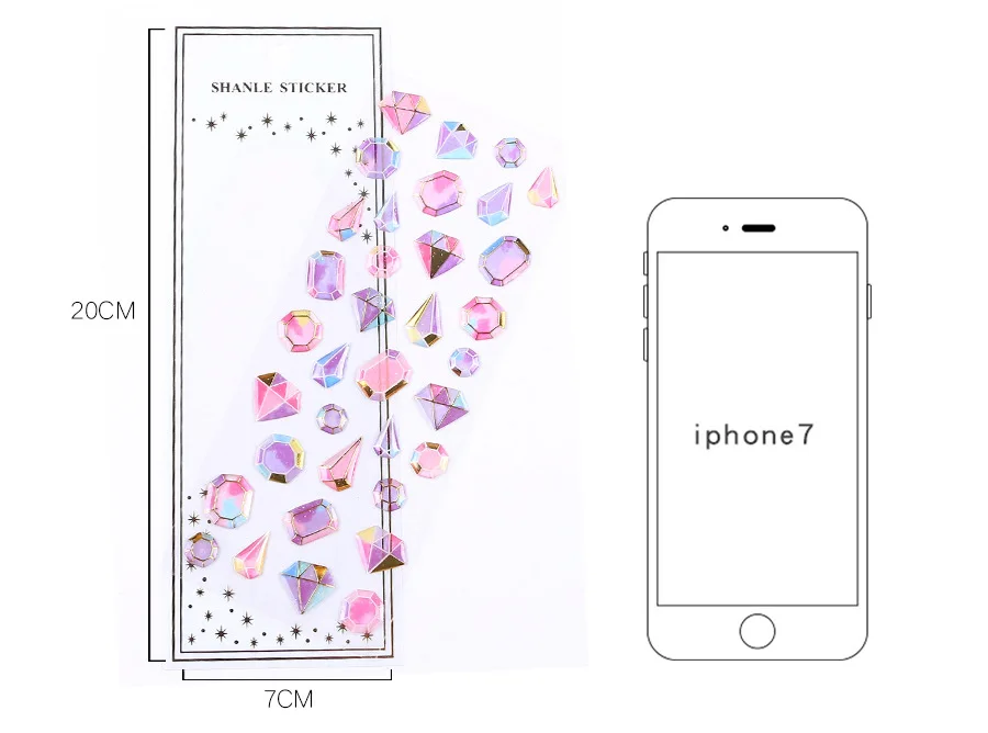 3D алмаз Радуга журнал телефон дневник наклейки для скрапбукинга, школьные принадлежности канцелярские принадлежности