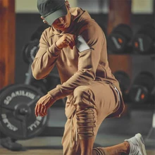 Мужчины Весна Осень бег футболка с длинным рукавом Мужчины Бодибилдинг o-образным вырезом толстовки Толстовка спортивный костюм спортивная мужская одежда