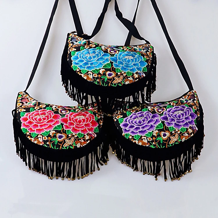 bags women shoulder crossbody bag fringe tassel handbags flower (10)