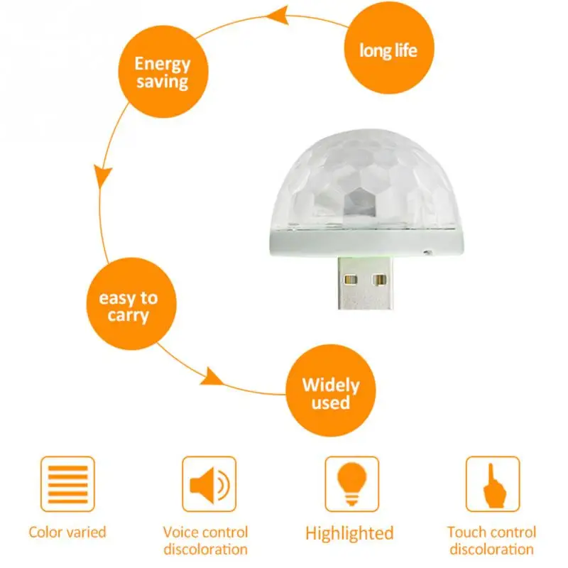 USB мини светодиодный ночник, Цвет Изменен звуком музыки, волшебный светильник s светодиодный светильник RGB лампа для украшения вечеринок