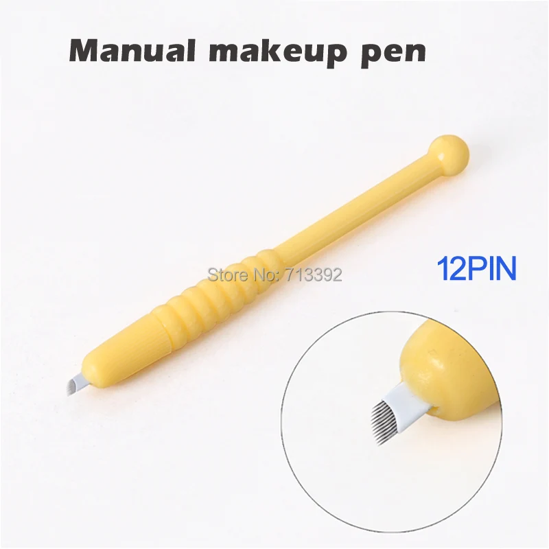 

10pcs Disposable Microblading Tattoo Pen With 12 Pin Blade Needle /Manual Permanent Makeup Eyebrow Tool Blade