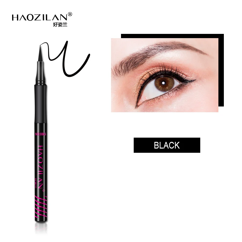 HAOZILAN черная долговечная Водонепроницаемая подводка для глаз карандаш для макияжа, косметика инструмент - Цвет: Черный
