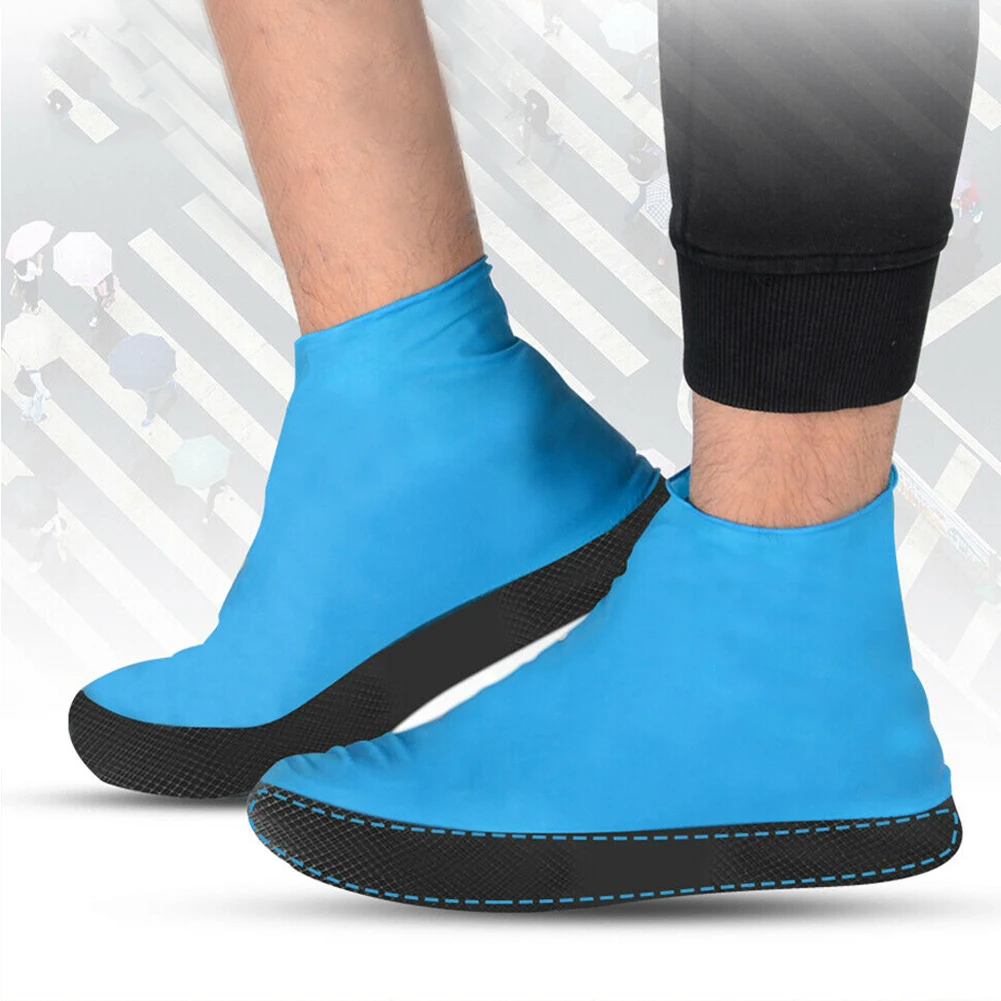 

1Pair Cycling Elastic Emulsion Shoe Cover Accessories Travel Protective Reusable Anti Rain Foot Wear Thick Sole Waterproof
